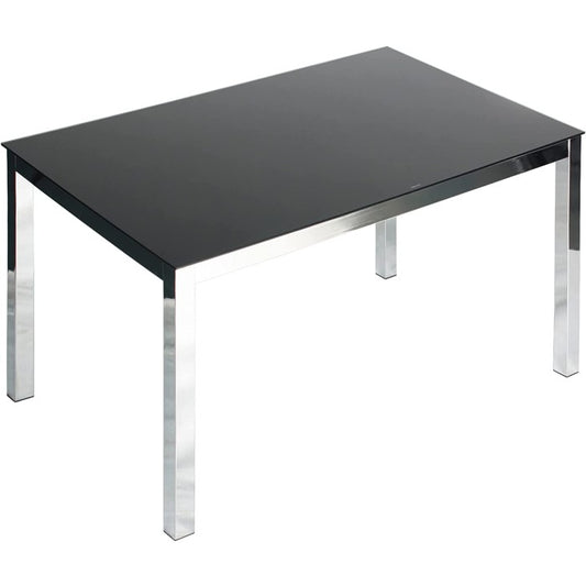 MILAN BLACK GLASS & CHROME LEGS TABLE