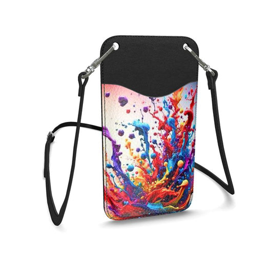 Dazzle Doodle™ Splash of Color Leather Phone Case Strap