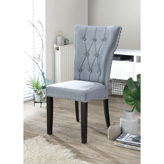 La Costa Velvet Grey Dining Chair Set of 2