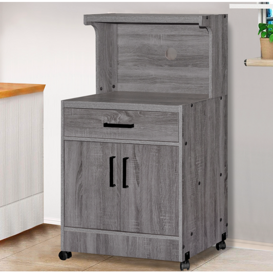 Shelby 2134 Wooden Microwave Cart - Grey